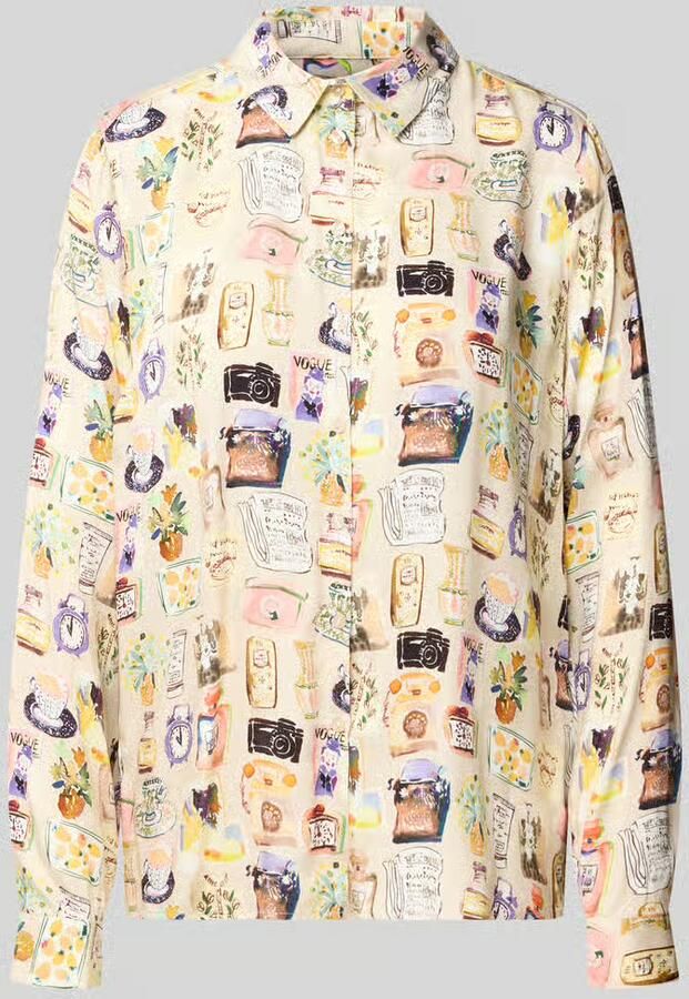 Milano italy blouse met lange mouwen met verborgen knoopsluiting
