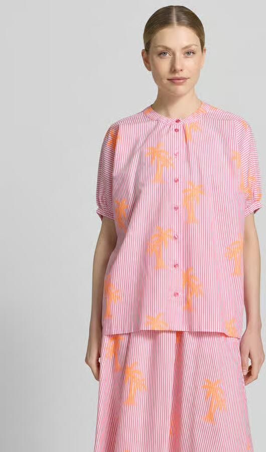 Milano italy Blouse met ronde hals en knoopsluiting - Foto 3