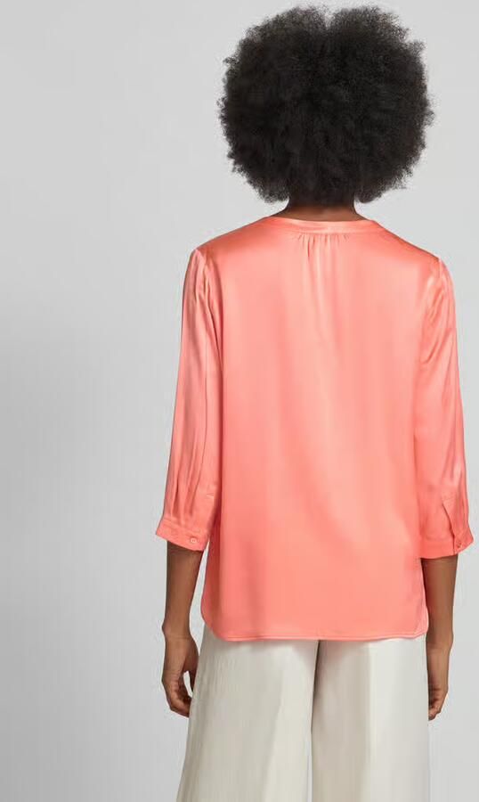Milano italy Blouse van viscose met tuniekkraag