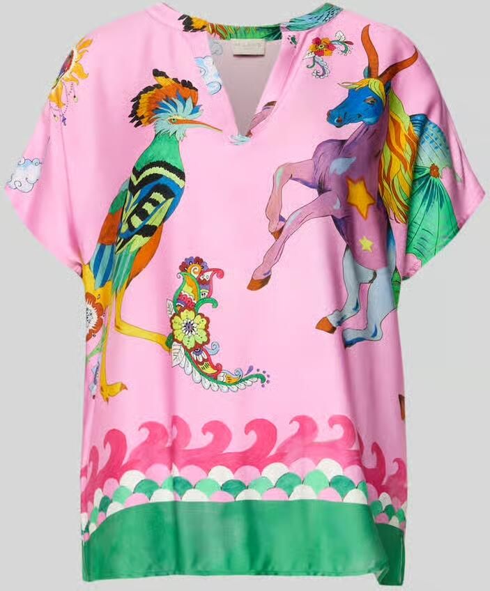 Milano italy Blouseshirt van viscose in all-over look