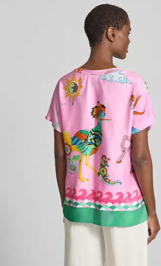 Milano italy Blouseshirt van viscose in all-over look - Foto 3