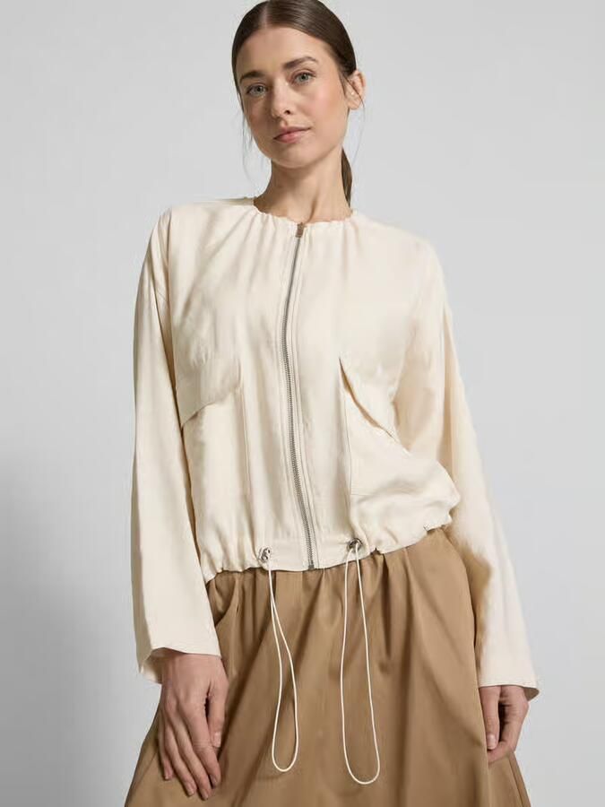 Milano italy Blouson met extra brede schouders en klepzakken