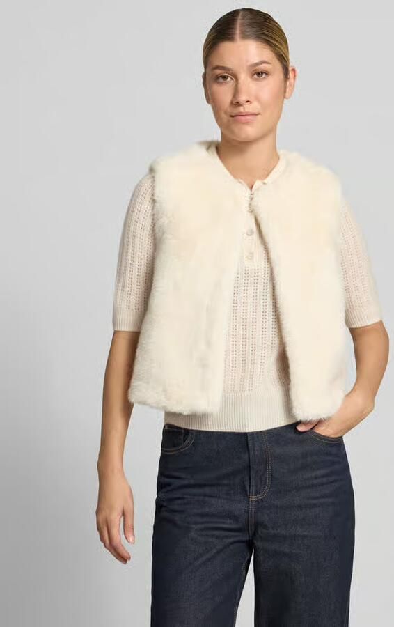 Milano italy Bodywarmer van imitatiebont met knoopsluiting - Foto 2