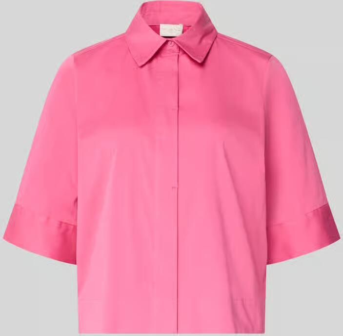 Milano italy boxy fit blouse met blinde knoopsluiting