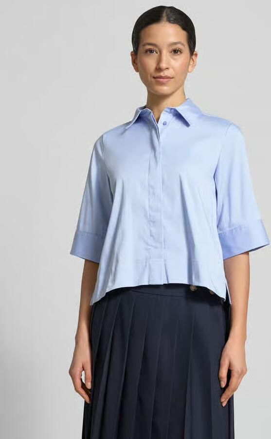 Milano italy boxy fit blouse met blinde knoopsluiting - Foto 3