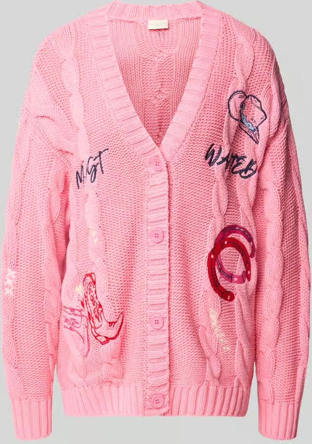 Milano italy Cardigan met motief-stitchings en v-hals