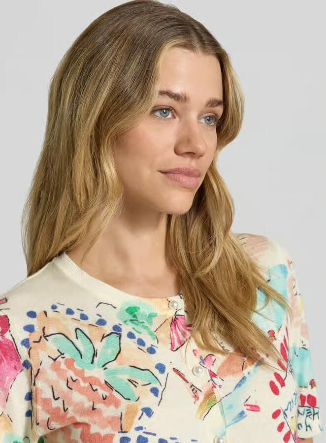 Milano italy Cardigan van kasjmiermix met ronde hals