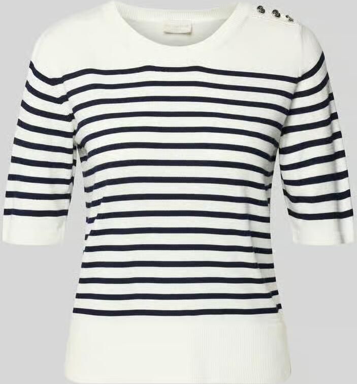 Milano italy Gebreid shirt van Mix van viscose en elastaan met Knoopsluiting