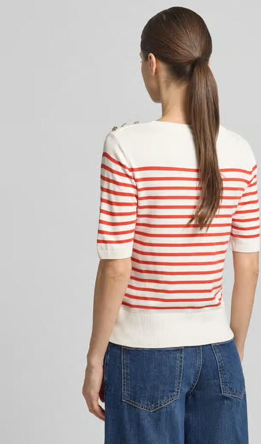 Milano italy Gebreid shirt van Mix van viscose en elastaan met Knoopsluiting