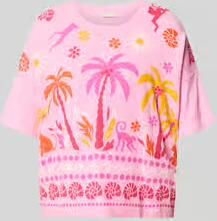 Milano italy Gebreid shirt van viscosemix in all-over look