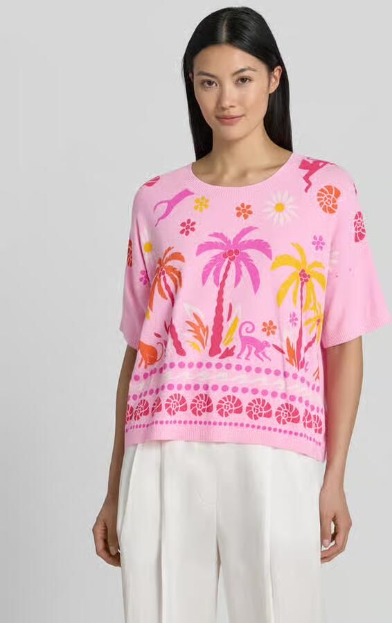 Milano italy Gebreid shirt van viscosemix in all-over look - Foto 2
