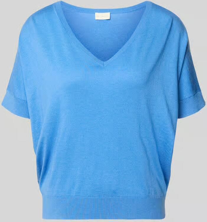 Milano italy Gebreid shirt van viscosemix met V-hals - Foto 2