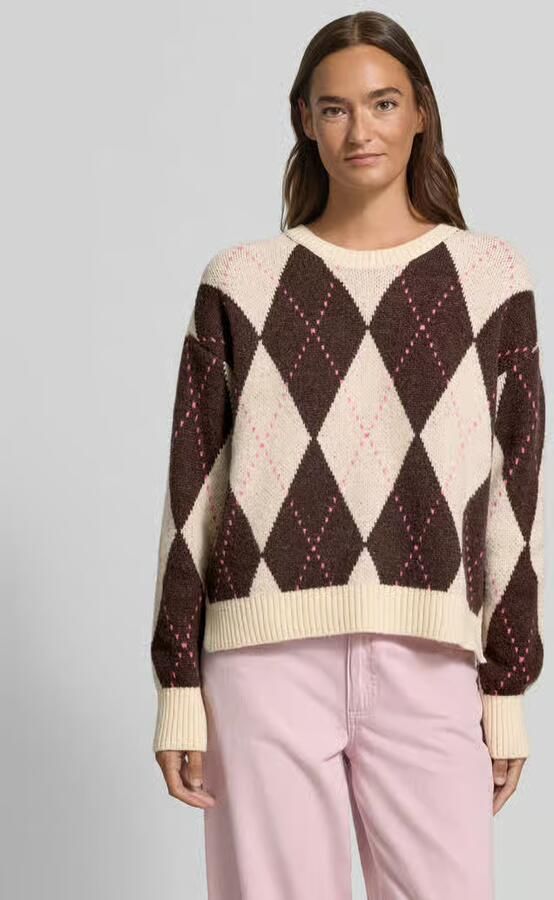 Milano italy Gebreide pullover in all-over look met ronde hals - Foto 2