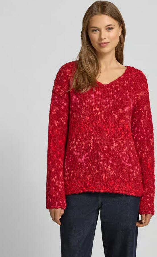Milano italy Gebreide pullover met V-hals en extra brede schouders - Foto 2