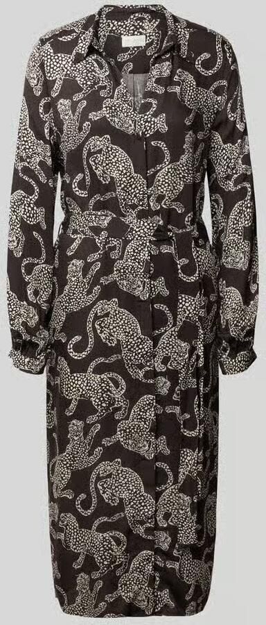 Milano italy Hemdblousejurk van viscose met bindceintuur