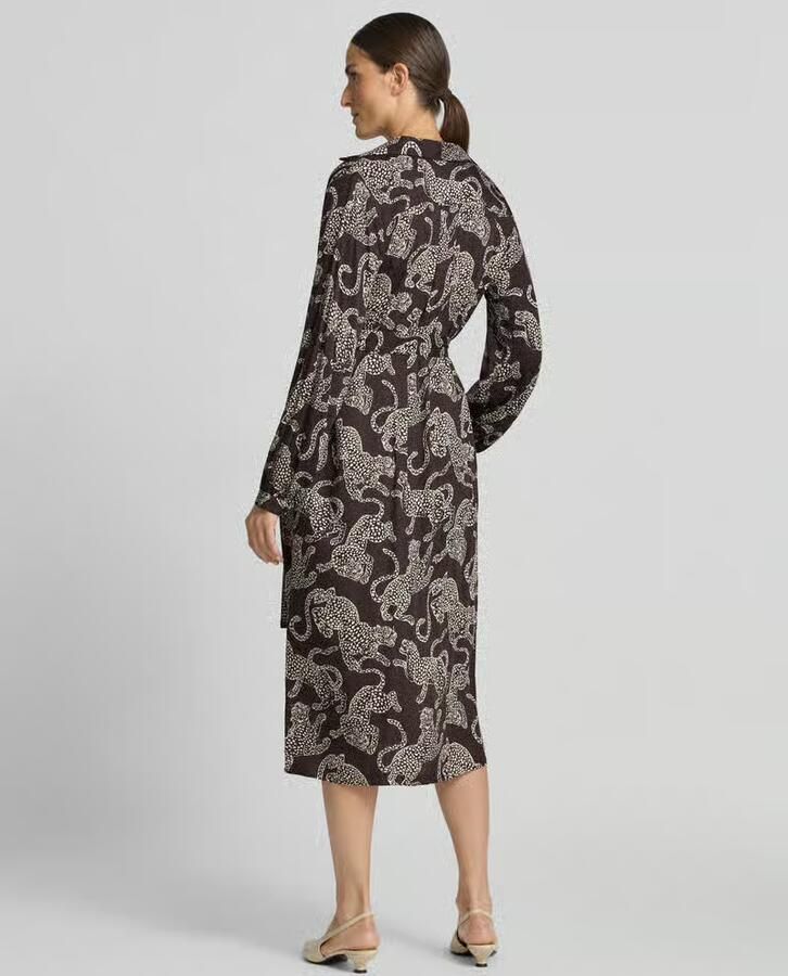 Milano italy Hemdblousejurk van viscose met bindceintuur - Foto 2