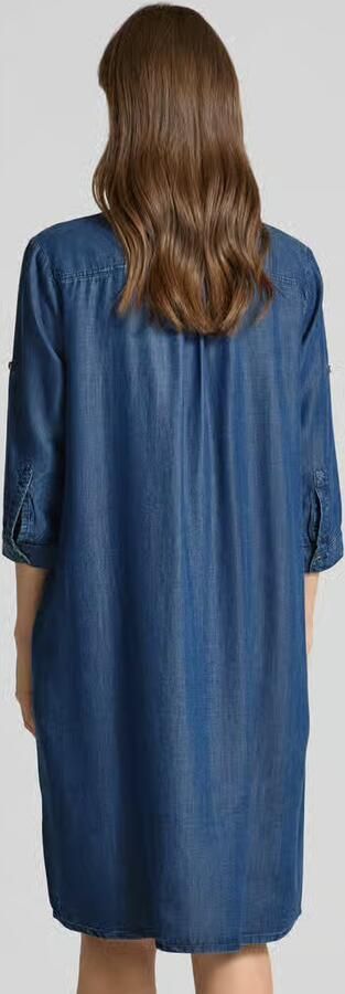 Milano italy Knie-lange denimjurk met korte knoopsluiting - Foto 3