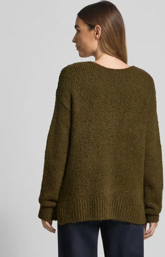 Milano italy Loose fit gebreide pullover met mix van wol en alpaca