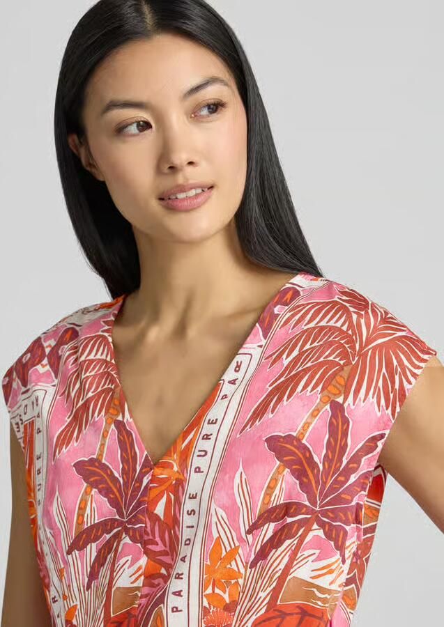 Milano italy Midi-jurk in allover-look met V-hals