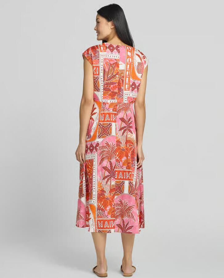 Milano italy Midi-jurk in allover-look met V-hals