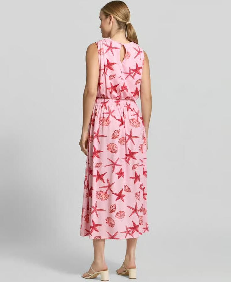Milano italy midi-jurk met all-over motiefprint