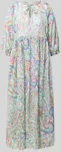 Milano italy Midi-jurk van pure katoen met all-over paisleyprint