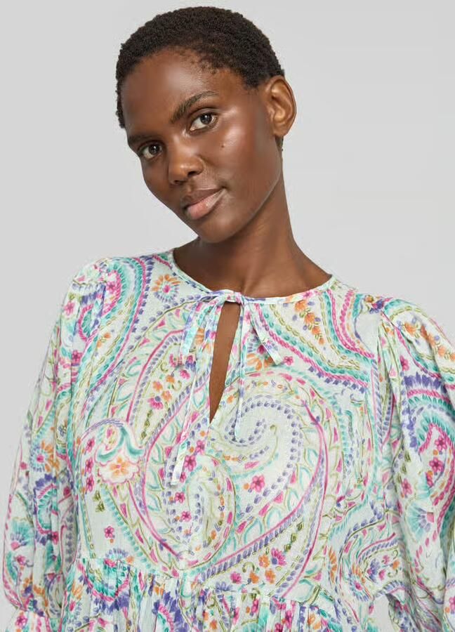 Milano italy Midi-jurk van pure katoen met all-over paisleyprint - Foto 2