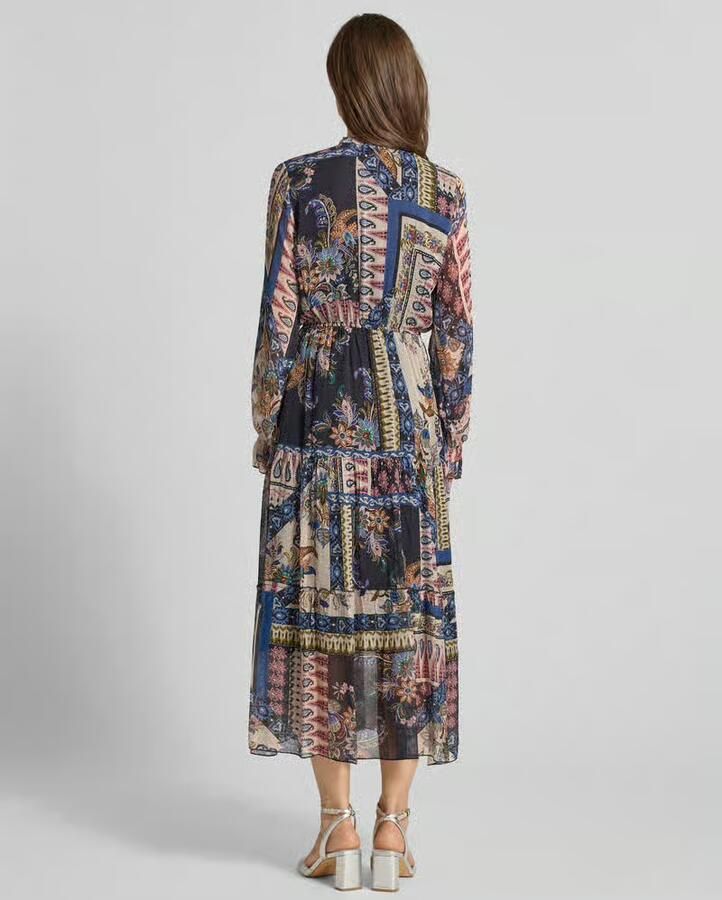 Milano italy Midi-jurk van viscose in all-over look - Foto 3