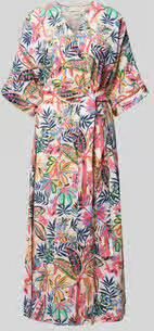 Milano italy midi-jurk van viscosemix met florale all-over print