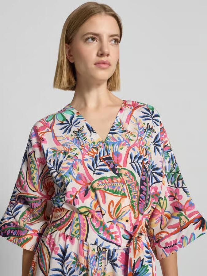 Milano italy midi-jurk van viscosemix met florale all-over print - Foto 2