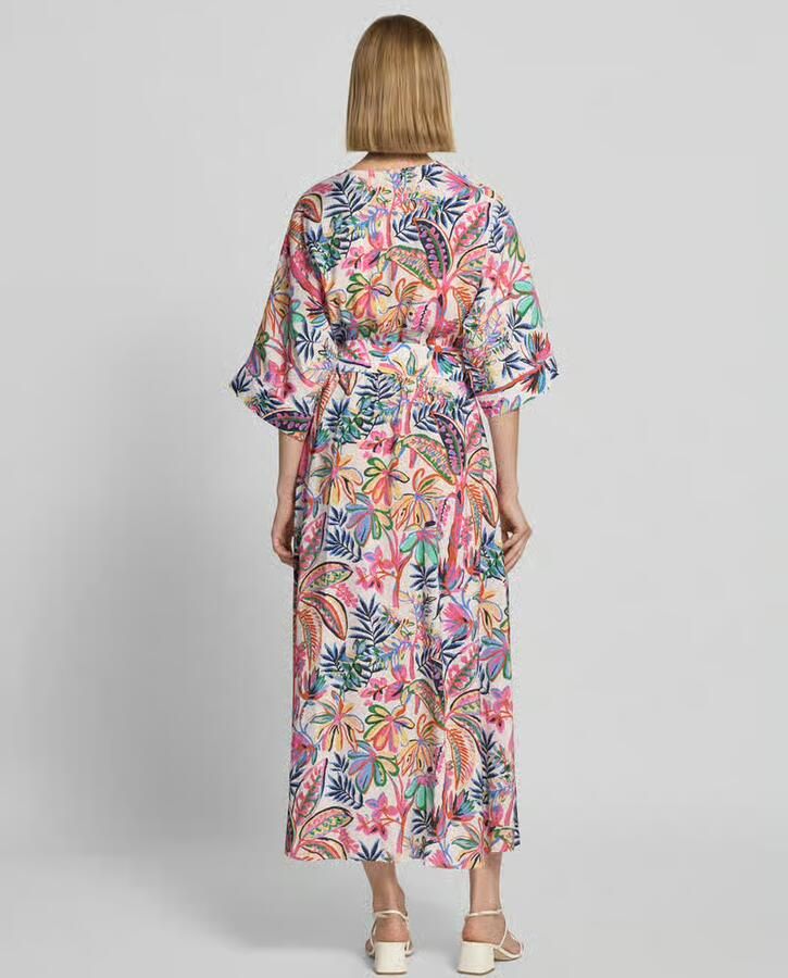 Milano italy midi-jurk van viscosemix met florale all-over print - Foto 3