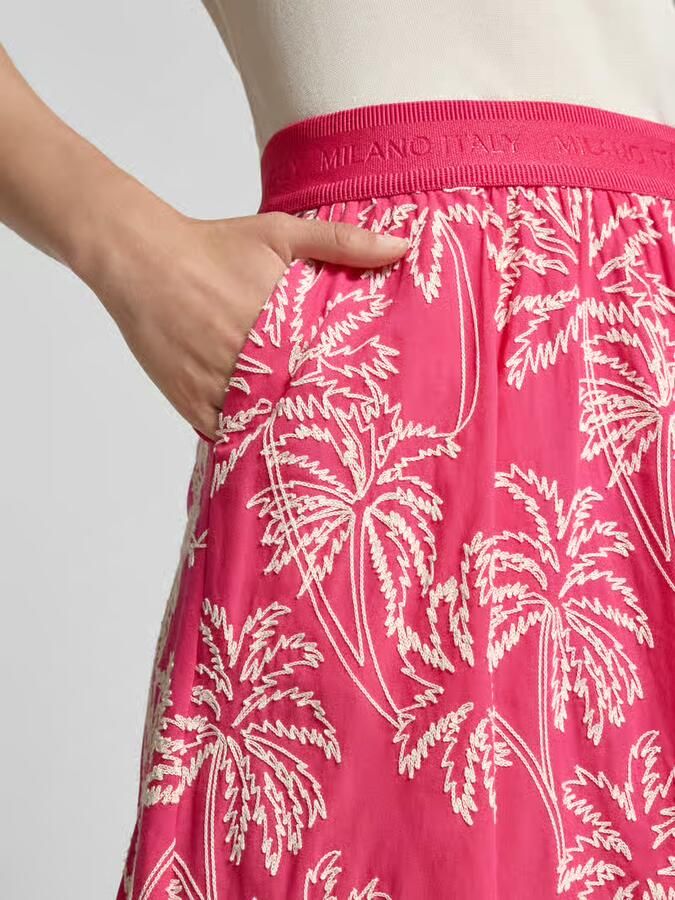 Milano italy midirok met all-over bloemenmotief stitching