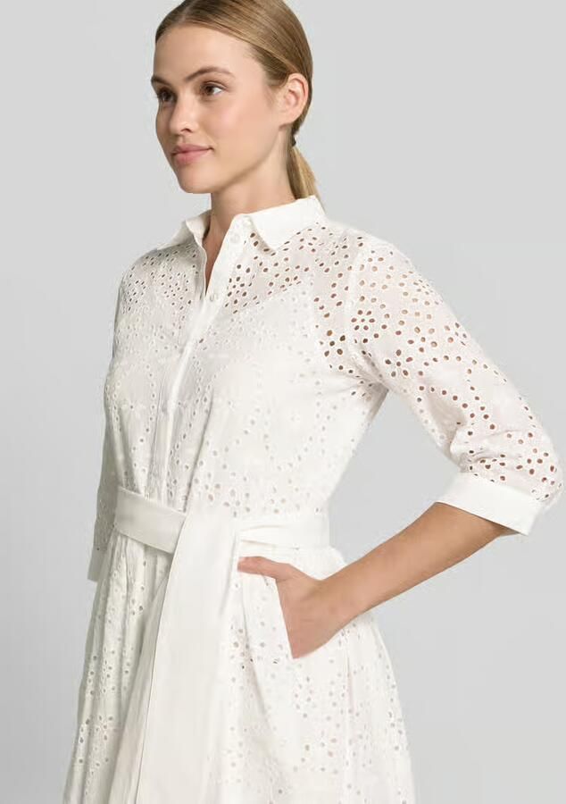 Milano italy Overhemdjurk van broderie met knoopsluiting