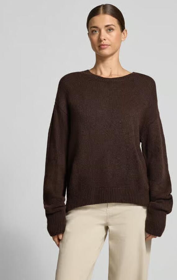 Milano italy oversized fit gebreide pullover met ronde hals - Foto 2
