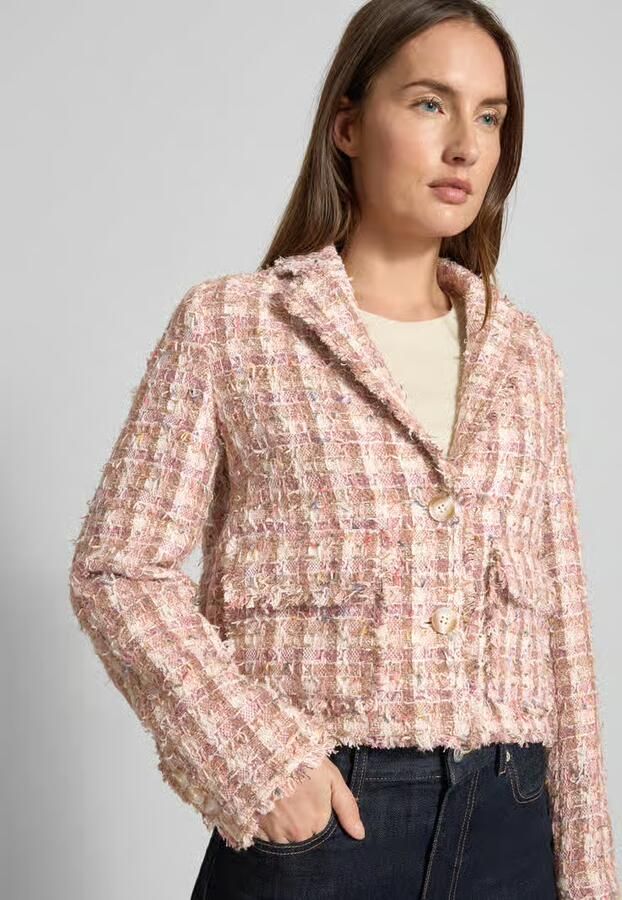 Milano italy Regular fit blazer met structuurpatroon en klepzakken