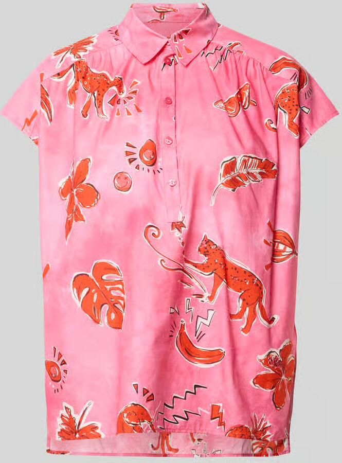 Milano italy regular fit blouse in all-over look