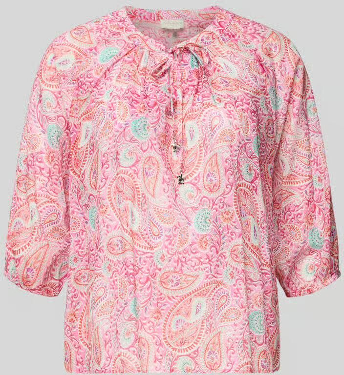 Milano italy regular fit blouse met 3 4-mouw