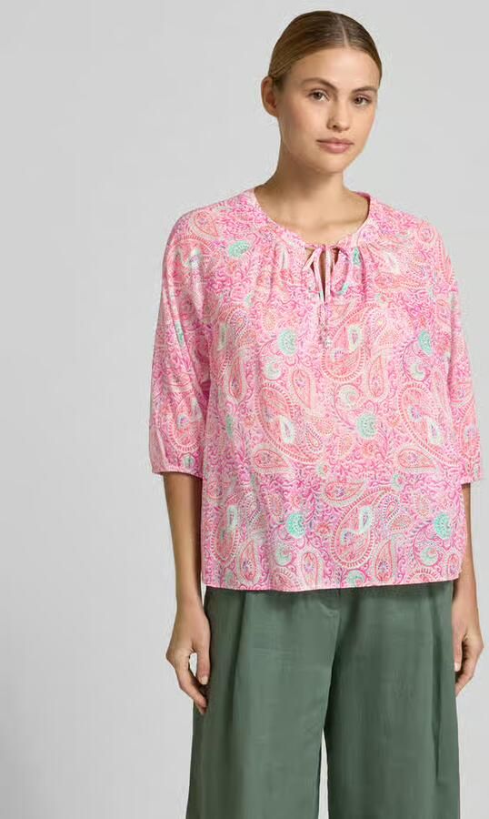 Milano italy regular fit blouse met 3 4-mouw - Foto 3