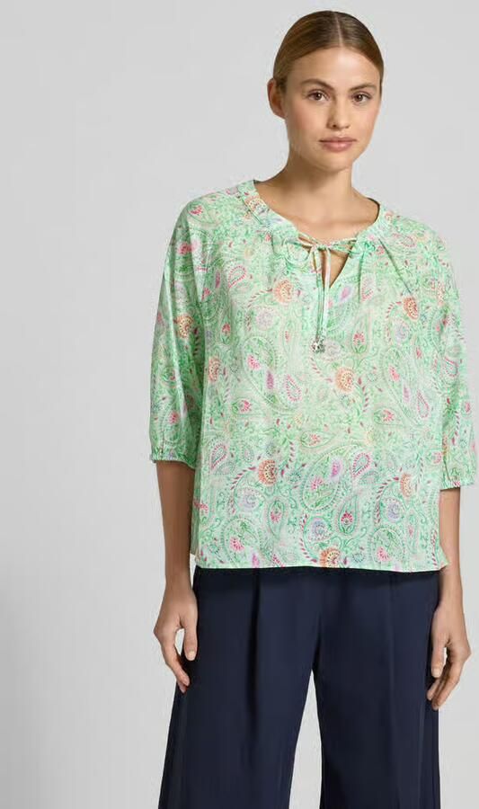 Milano italy regular fit blouse met 3 4-mouw - Foto 4