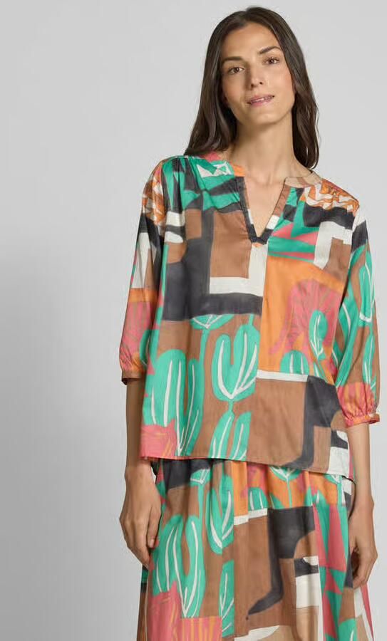 Milano italy Regular fit blouse met 3 4-mouwen - Foto 4