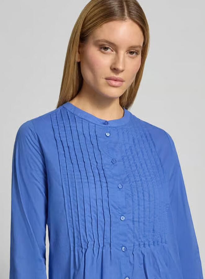 Milano italy regular fit blouse met ronde hals en plooien - Foto 3