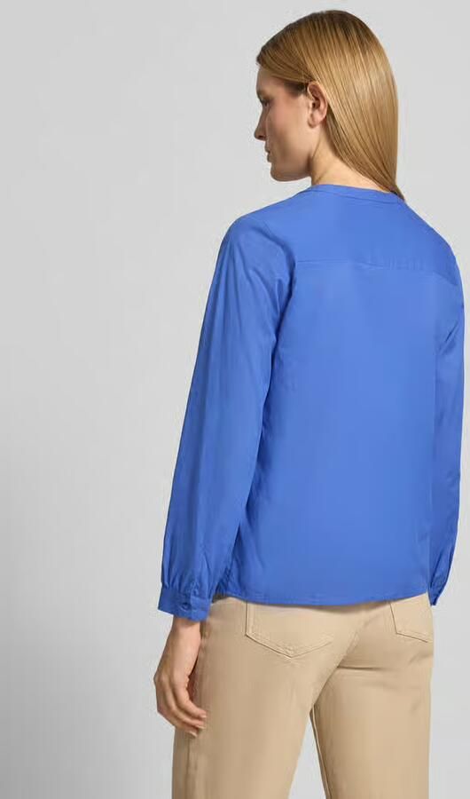 Milano italy regular fit blouse met ronde hals en plooien