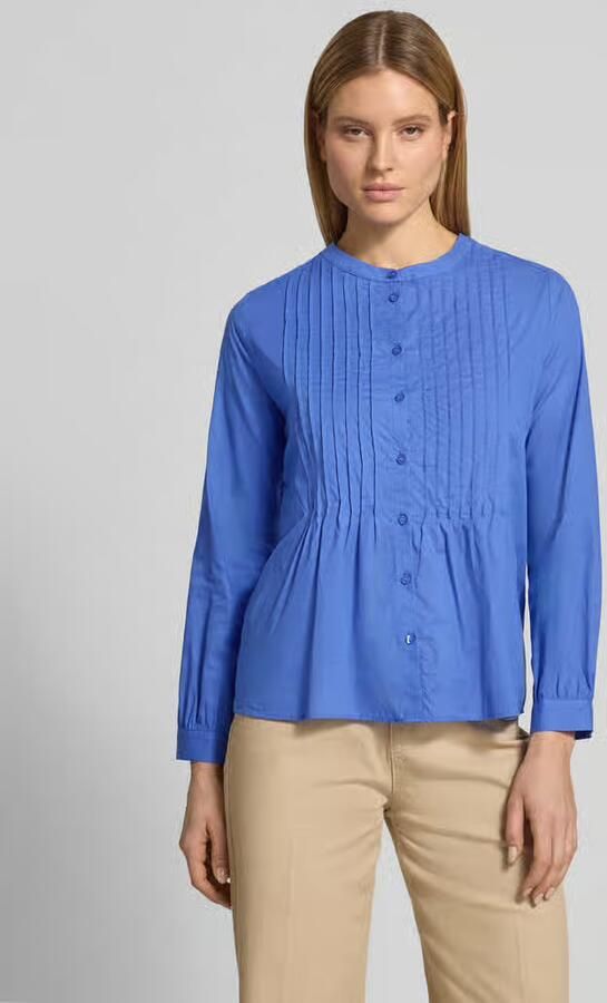 Milano italy regular fit blouse met ronde hals en plooien - Foto 4