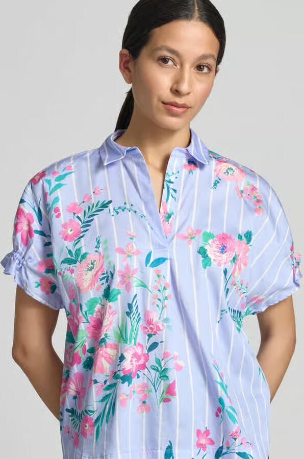 Milano italy regular fit blouse van katoen in all-over look - Foto 3