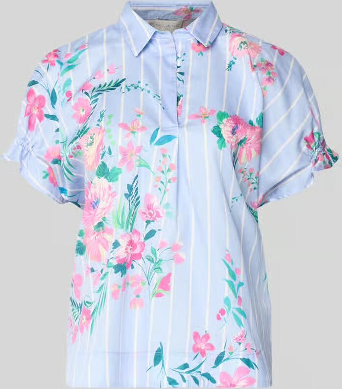 Milano italy regular fit blouse van katoen in all-over look