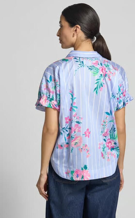 Milano italy regular fit blouse van katoen in all-over look