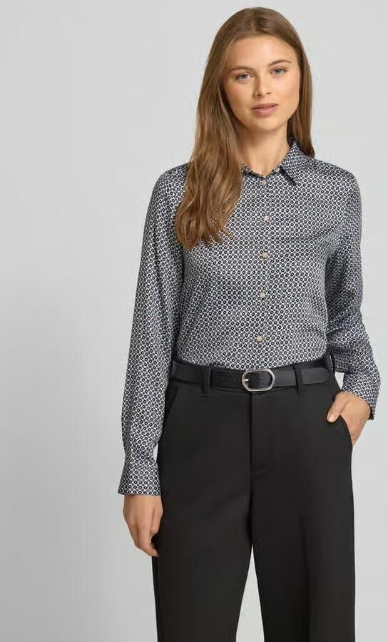 Milano italy Regular fit blouse van viscose in all-over look - Foto 2