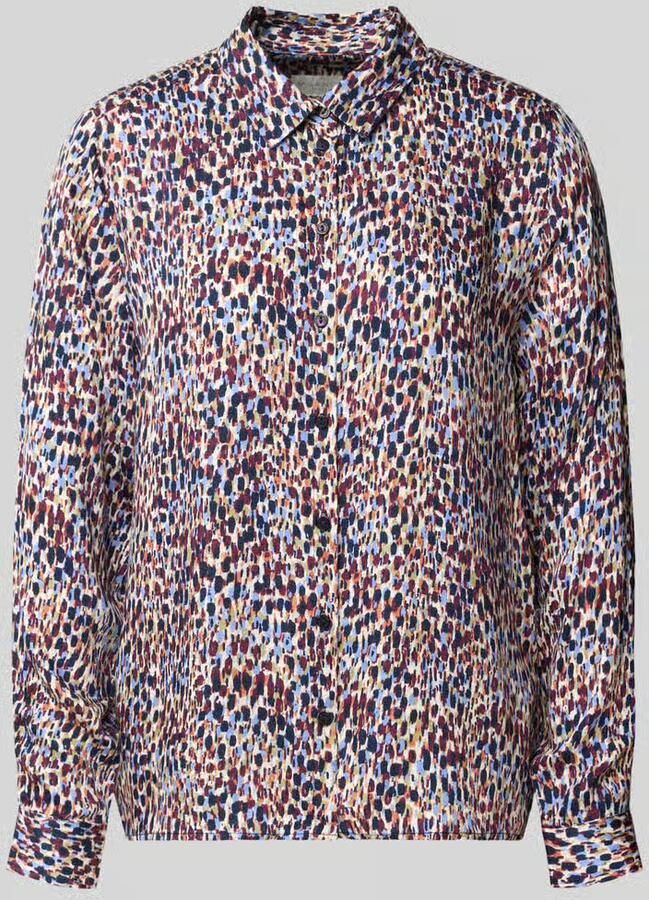 Milano italy Regular fit blouse van viscose in all-over look