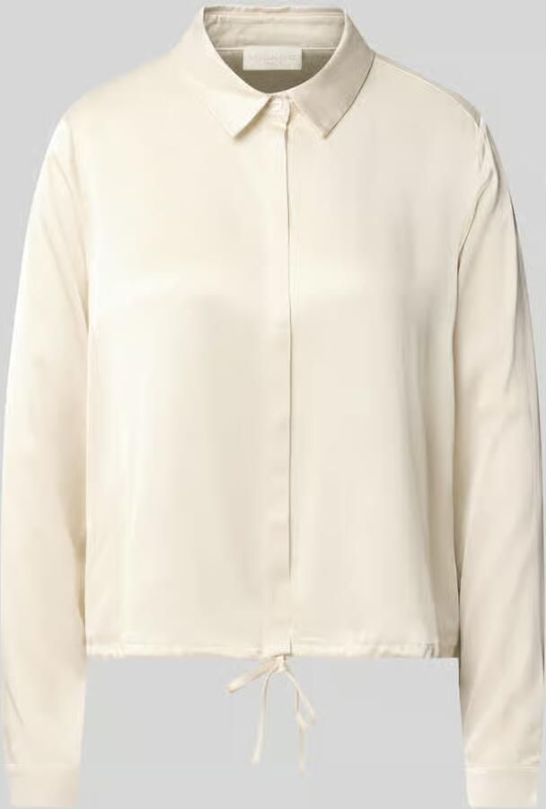 Milano italy regular fit blouse van viscose met blinde knoopsluiting