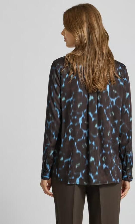 Milano italy Regular fit blouse van viscose met knoopsluiting
